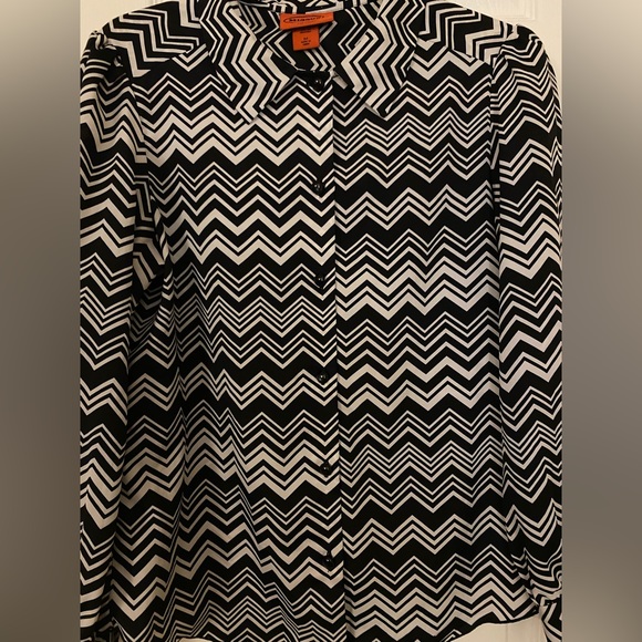 Missoni for Target black and off-white chevron blouse size M - Picture 5 of 6